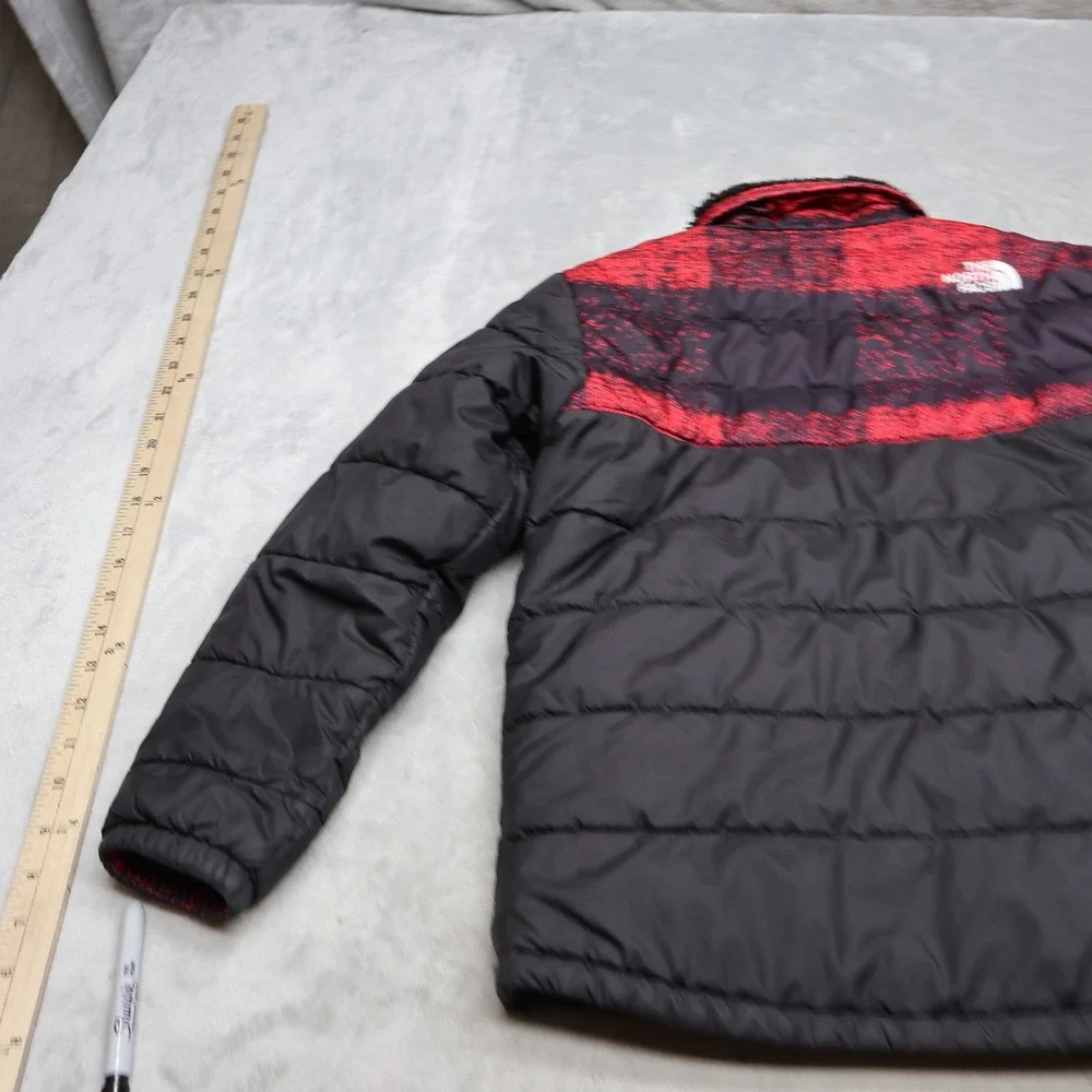 North Face Jacket Boy Small 7/8 Black Reversible Mount Chimborazo Winter Puffer